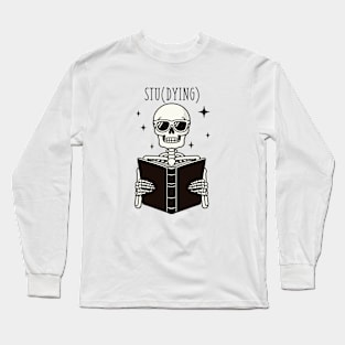 Skeleton Studying Long Sleeve T-Shirt